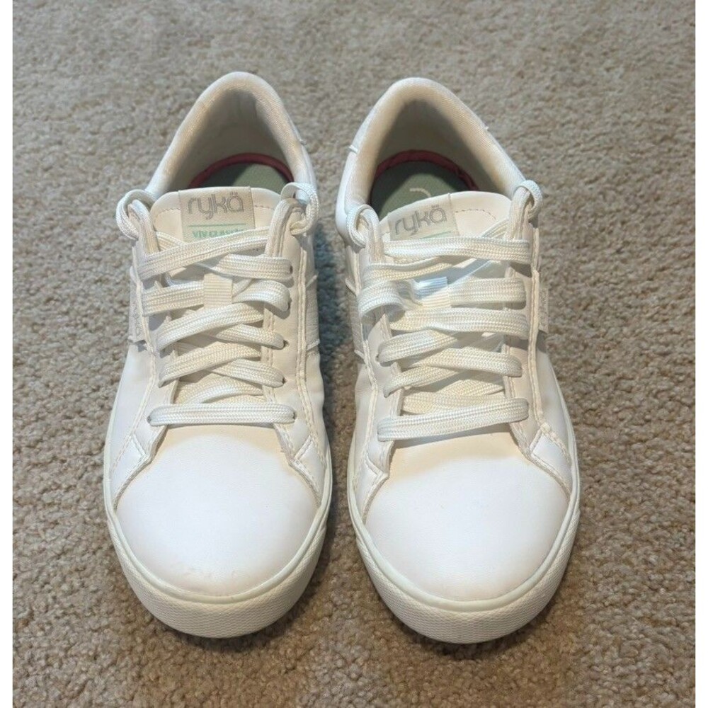 Ryka Lace-Up W7 Casual Sneakers Viv Classic White Minimalist Shoes - Picture 2 of 9